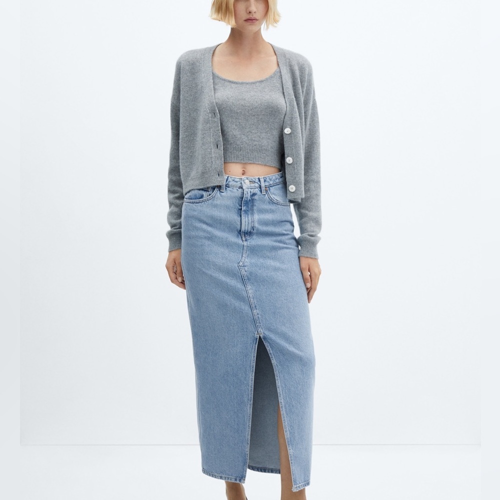 MANGO SLIT DENIM SKIRT SIZE XS